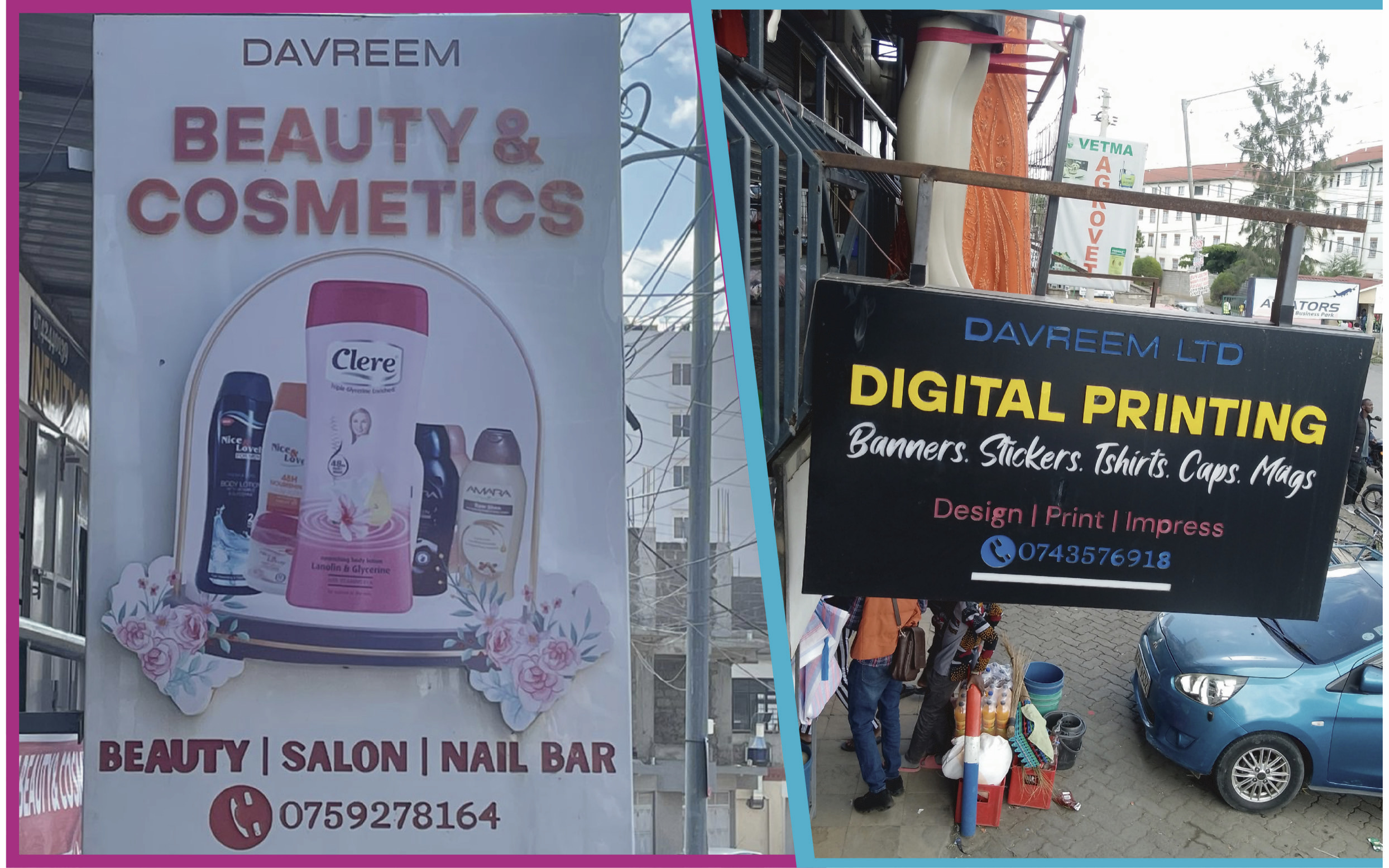 Shopfront signage and branding in Nairobi